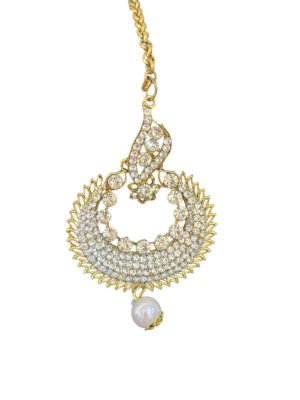 Headpiece cu pietre cubic zirconia si perla de cultura